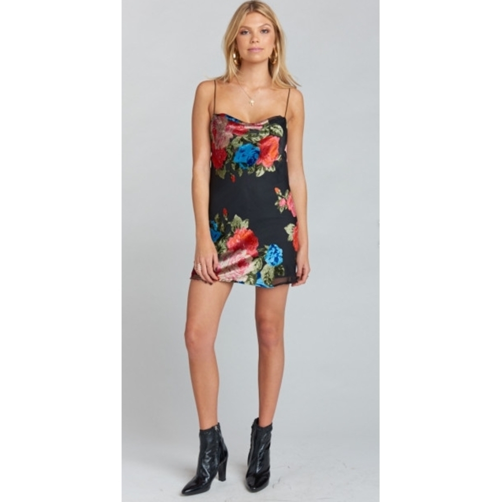 Show Me Your Mumu Sabine Slip Dress in Midnight Fiesta Burnout Velvet Size Small